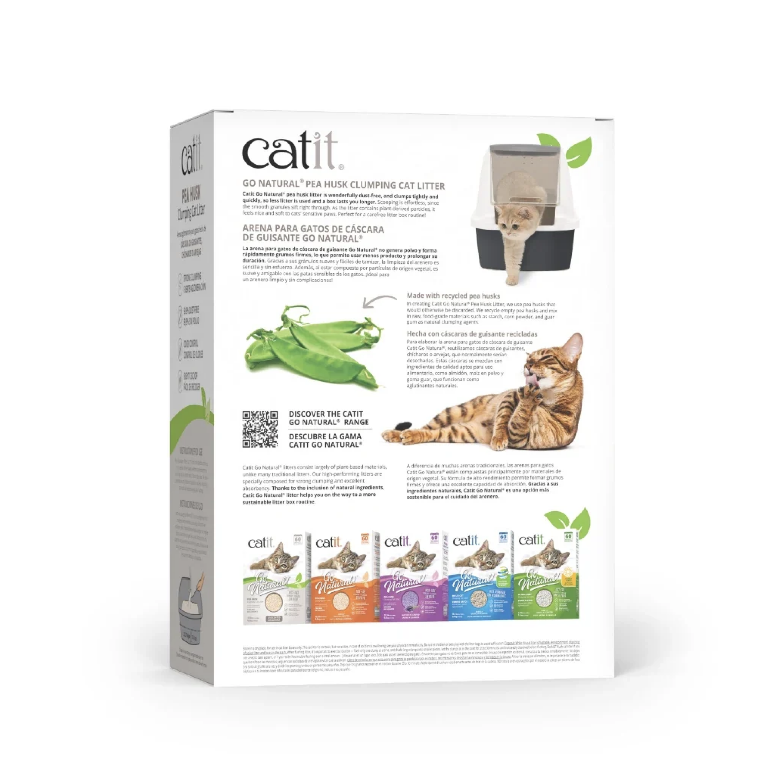 Arena para gatos Catit Go Natural Sin Aroma, vista frontal
