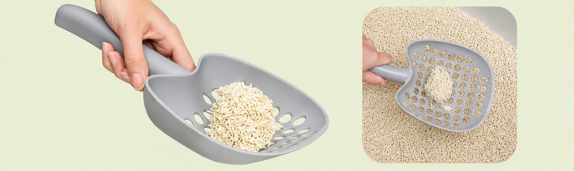 Palas sanitarias con arena vegetal para gatos